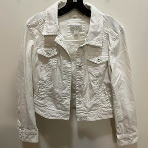 White Jean Jacket Great condition- Loft size 10 petite